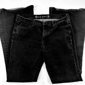 Old Navy black flared denim jeans size 10 long